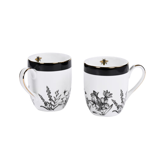 Bee Coffee Mug Black Set Of 2