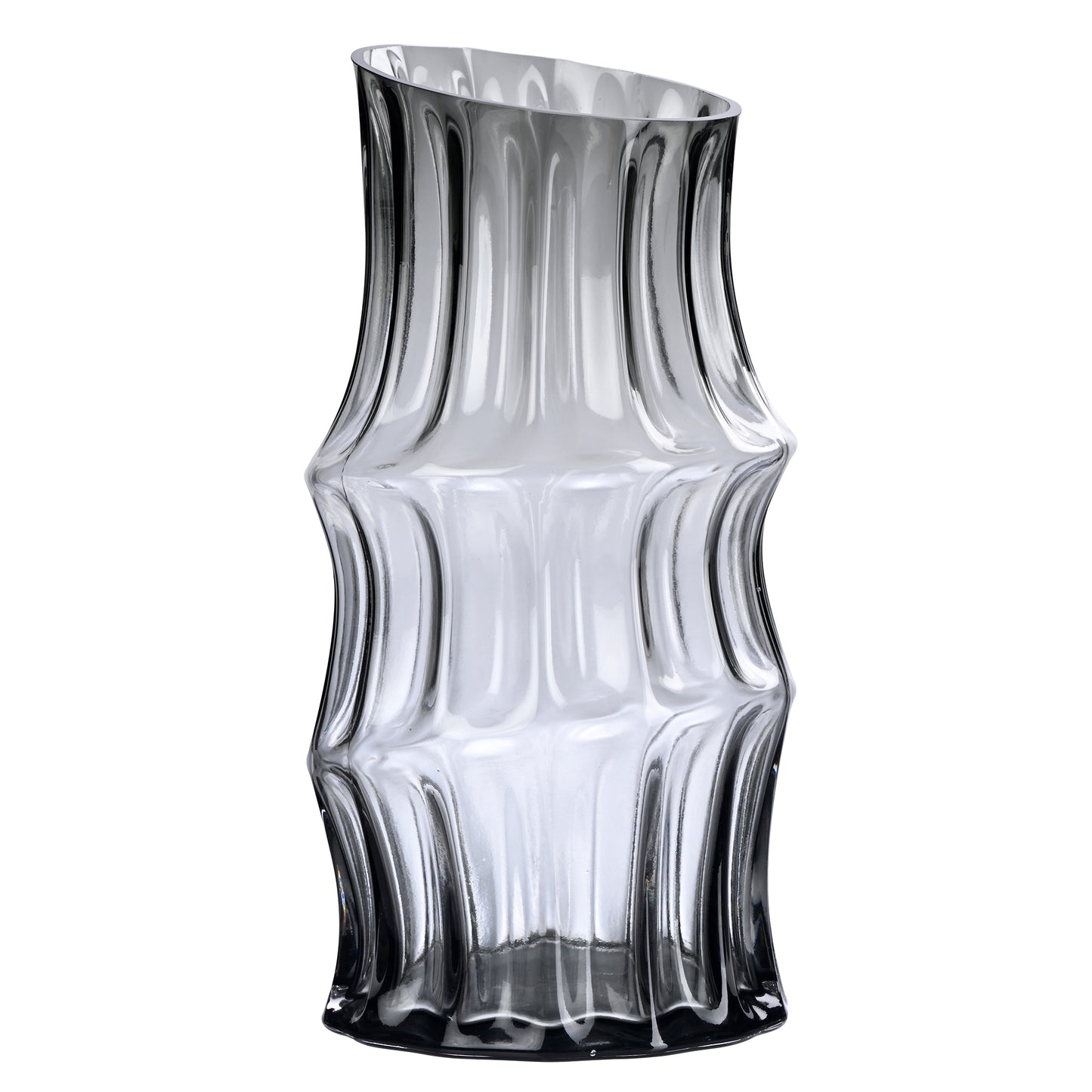 Abstract Lining Smoke Glass Vase