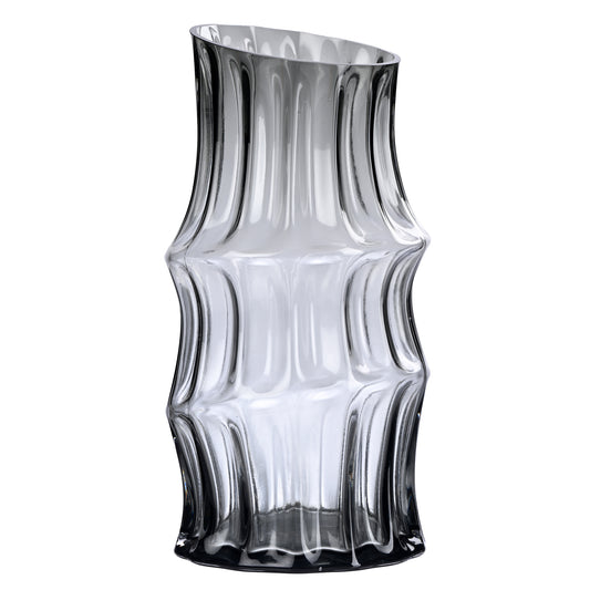 Abstract Lining Smoke Glass Vase