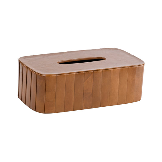 Pleated Design Brown Tissue Box