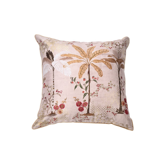 Vanya Three Palm Beige Cushion Cover