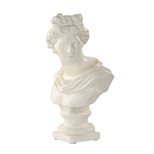 Bust of Apollo Greek Sculpture White Medium