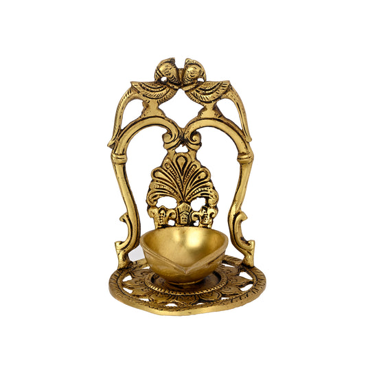 Mirror Peacock Diya