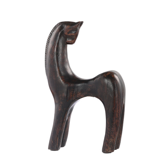 Modern Curved Horse Sculpture Brown