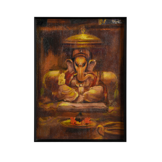 Lord Ganesha Seated Painting -07-Shravan Gurav