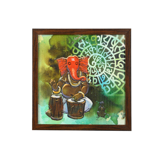 Vakratund Ganesha Acrylic on Canvas-Sonam Sanjay Gupta
