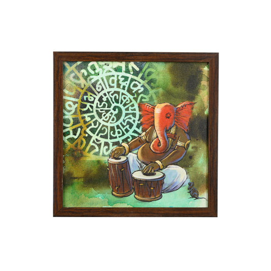 Vakratund Ganesha -III Acrylic on Canvas-Sonam Sanjay Gupta