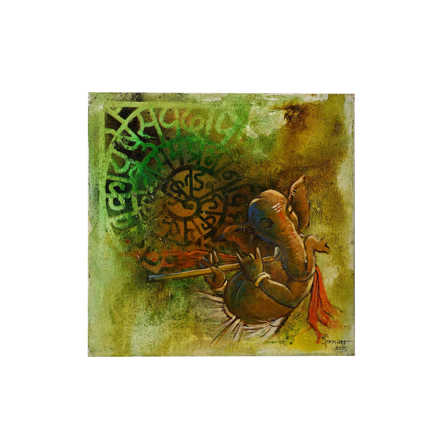 Vakratund Ganesha -5 Acrylic on Canvas - Sonam Sanjay Gupta