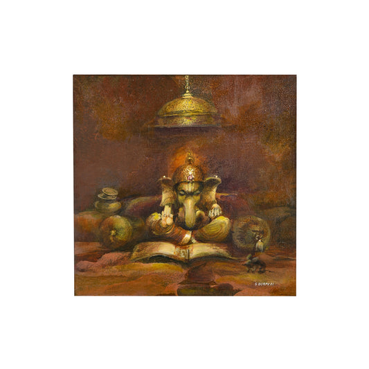 Lord Ganesha Seen Seated in a Meditative -5-Shravan Gurav