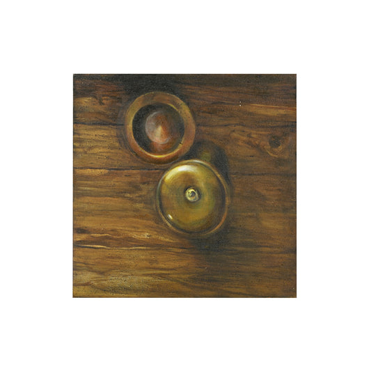 Top View of Brass Artefact on Wooden Plank-1-Shravan Gurav