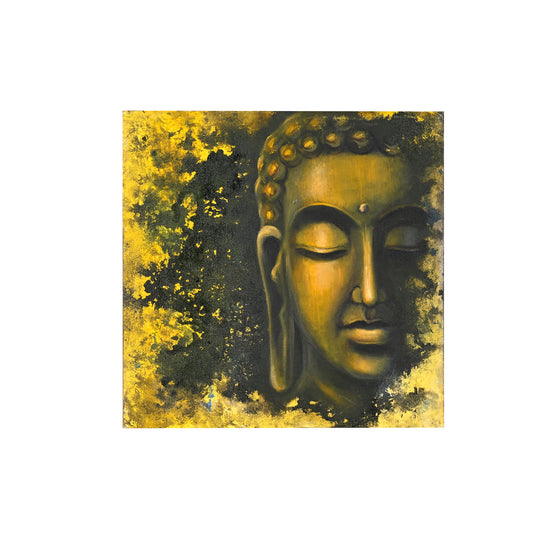 Buddha Face Acrylic on Canvas - Sonam Sanjay Gupta