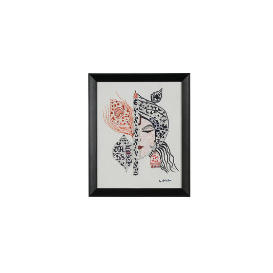 Krishna in Calligraphy Style on Canvas - Ankita Rohra