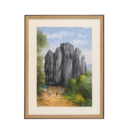 Yana Caves II Water Colour on Paper-Madhukar Mahajan