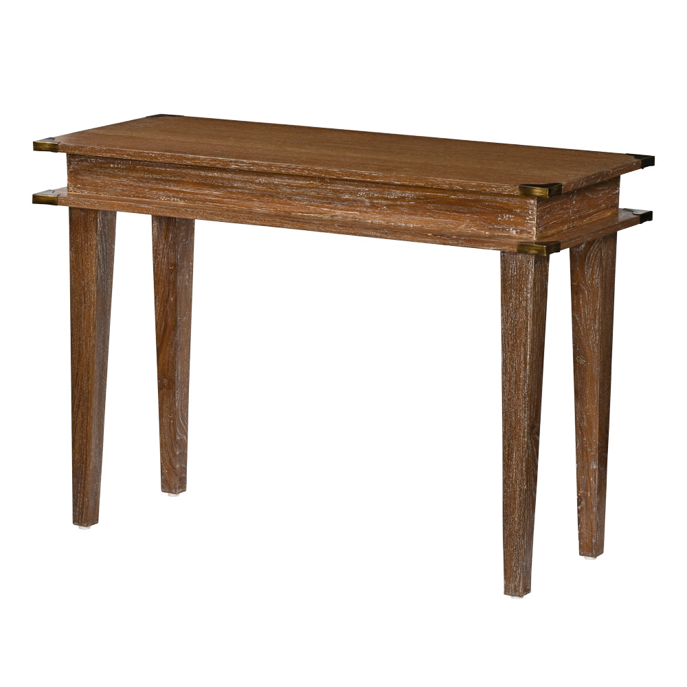 Wooden Console with Metal Corner