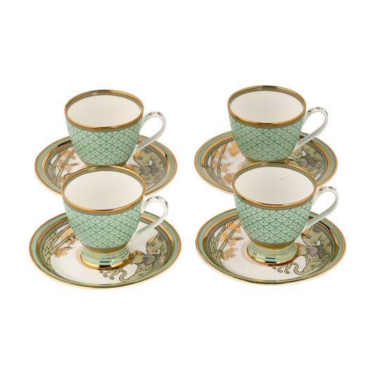 Airavata  Tea Cup and Saucers Set of 4