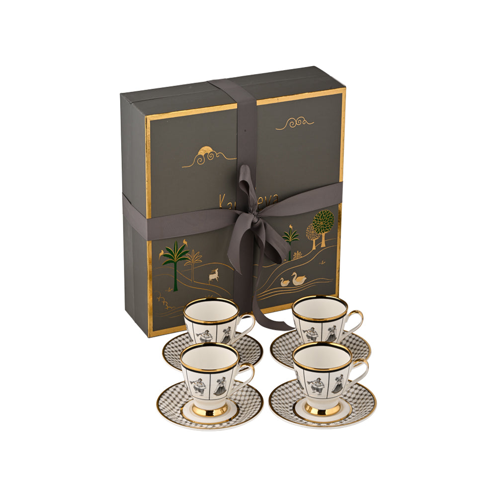 Gift Set - Byah  Tea Cup and Saucers set of 4