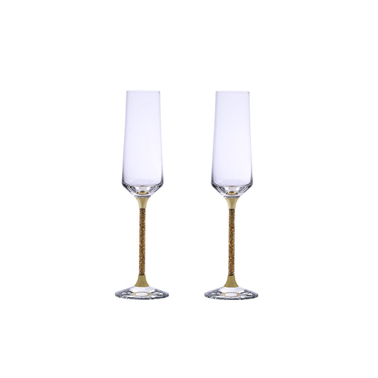 Gold Foil Champagne Glass Set of 2