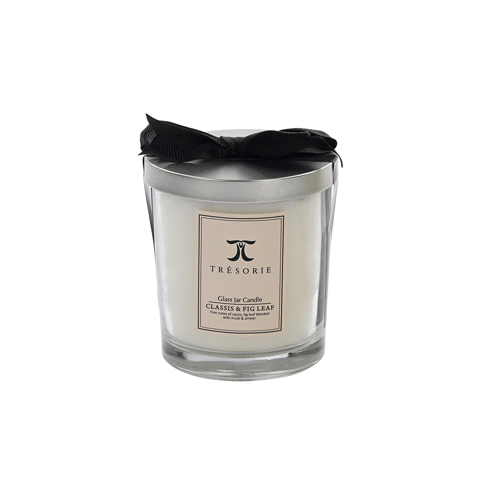 Classis and Fig Leaf Glass Jar Candle
