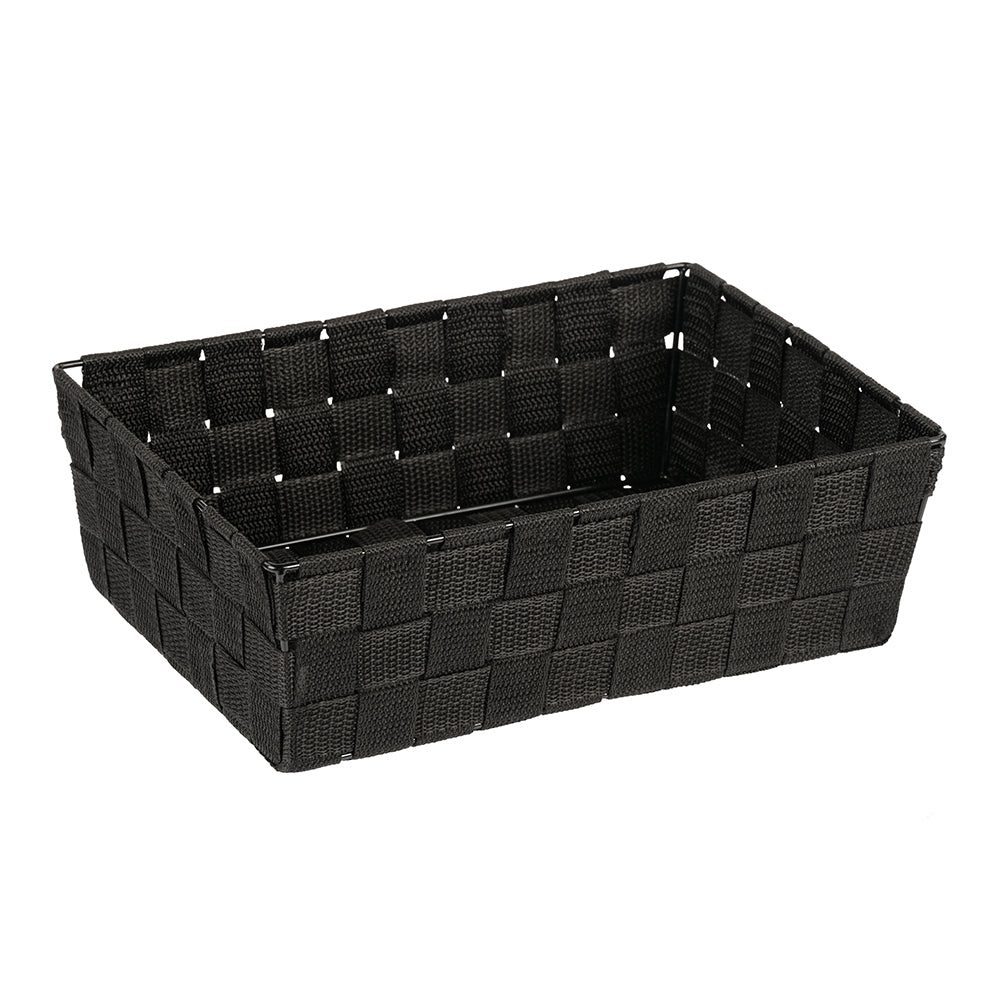 Alvaro Black Rectangular Basket Large