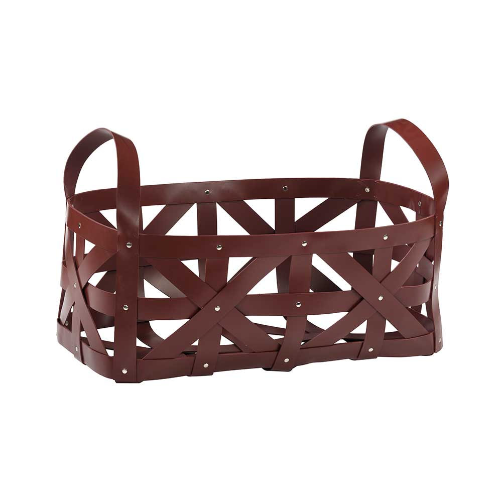 Woven Leather Basket Large