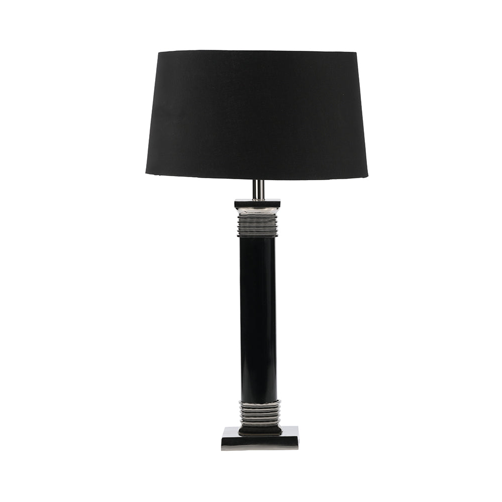 Pillar Black Table Lamp with Shade