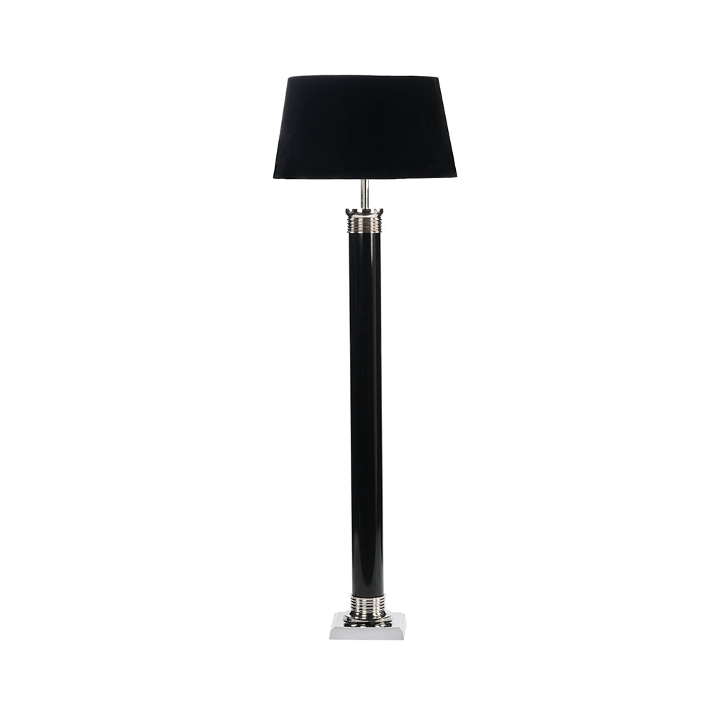 Pillar Black Floor Lamp with Shade