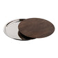 Circular Wooden and Stainless Steel Tray Medium
