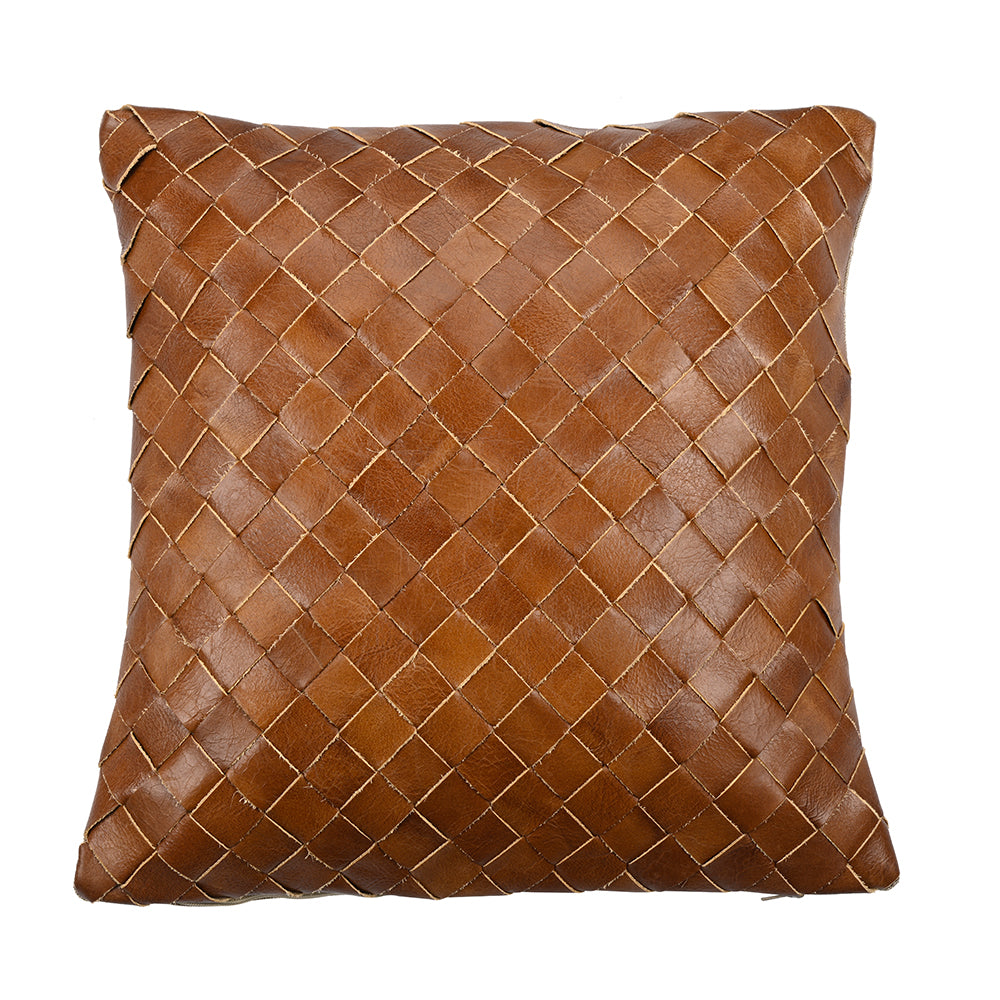 Polysuede Woven Leather Cushion Cover [Large Weave]