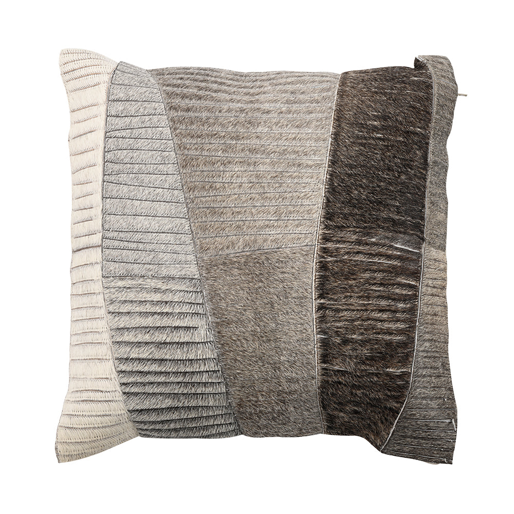 Hairon Leather Patchwork Cushion Cover [A]