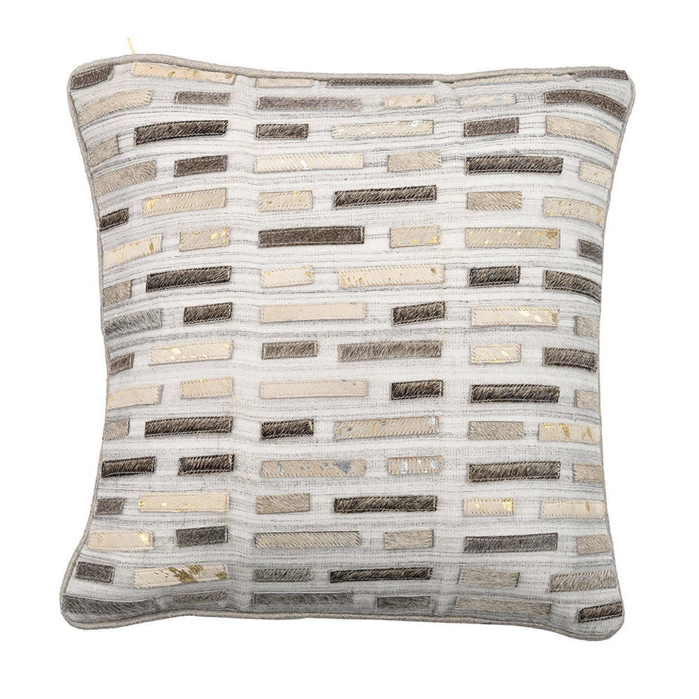 Hairon Leather  Patchwork Cushion Cover
