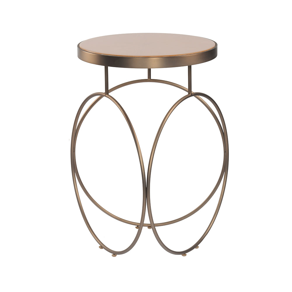 3 Ring Side Table with Wooden Top
